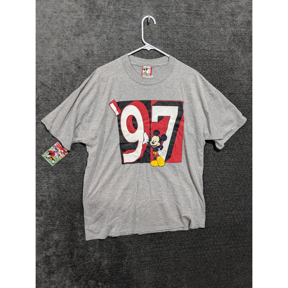 Vintage Disney Designs Mickey Mouse 97 Walt Disney World Gray T-Shirt XL 1571